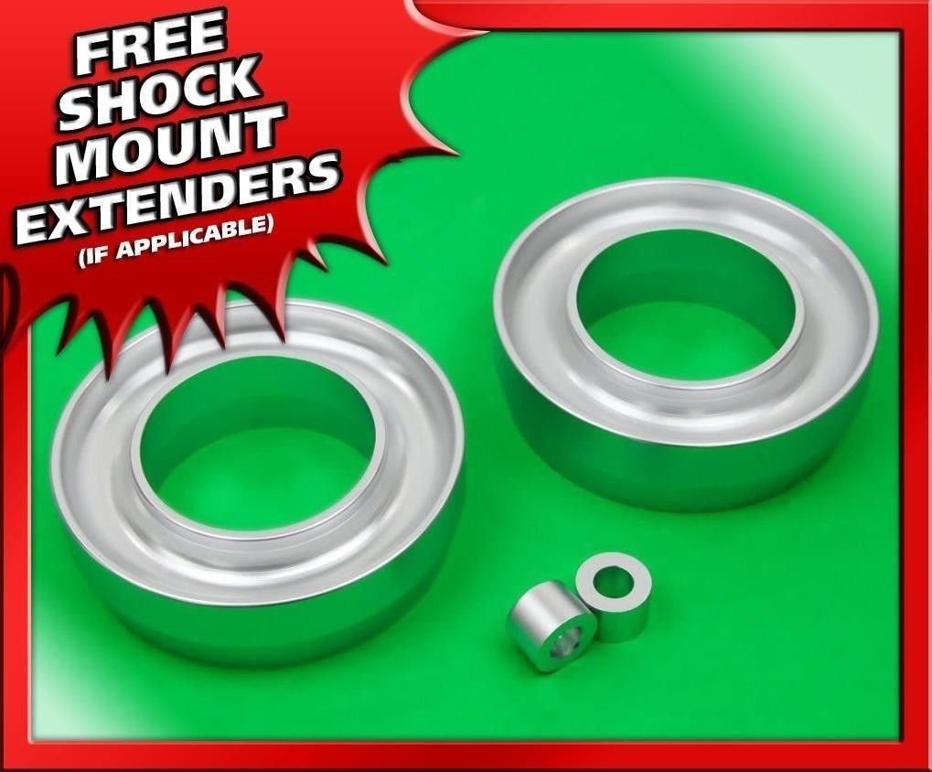 2" Front Lift Kit Billet Silver Spacers for 92-99 Chevy Suburban 1500 2500 2WD