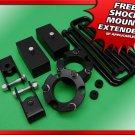 07-15 Silverado Sierra 1500 6-Lug 2WD 4WD Black 2.5"F + 2"R Lift Kit + Extenders