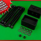 2004-2019 Ford F-150 Black 1.5" Rear Steel Blocks Level Lift Kit + U-Bolts 4WD
