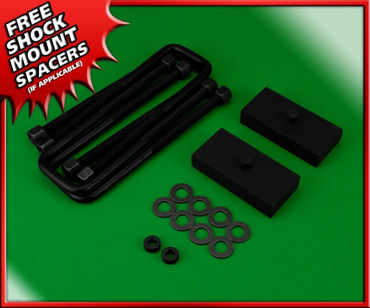 Rear Lift Kit 1" Blocks + U-Bolts 2000-2010 Silverado Sierra 2500HD 3500HD 8-LUG