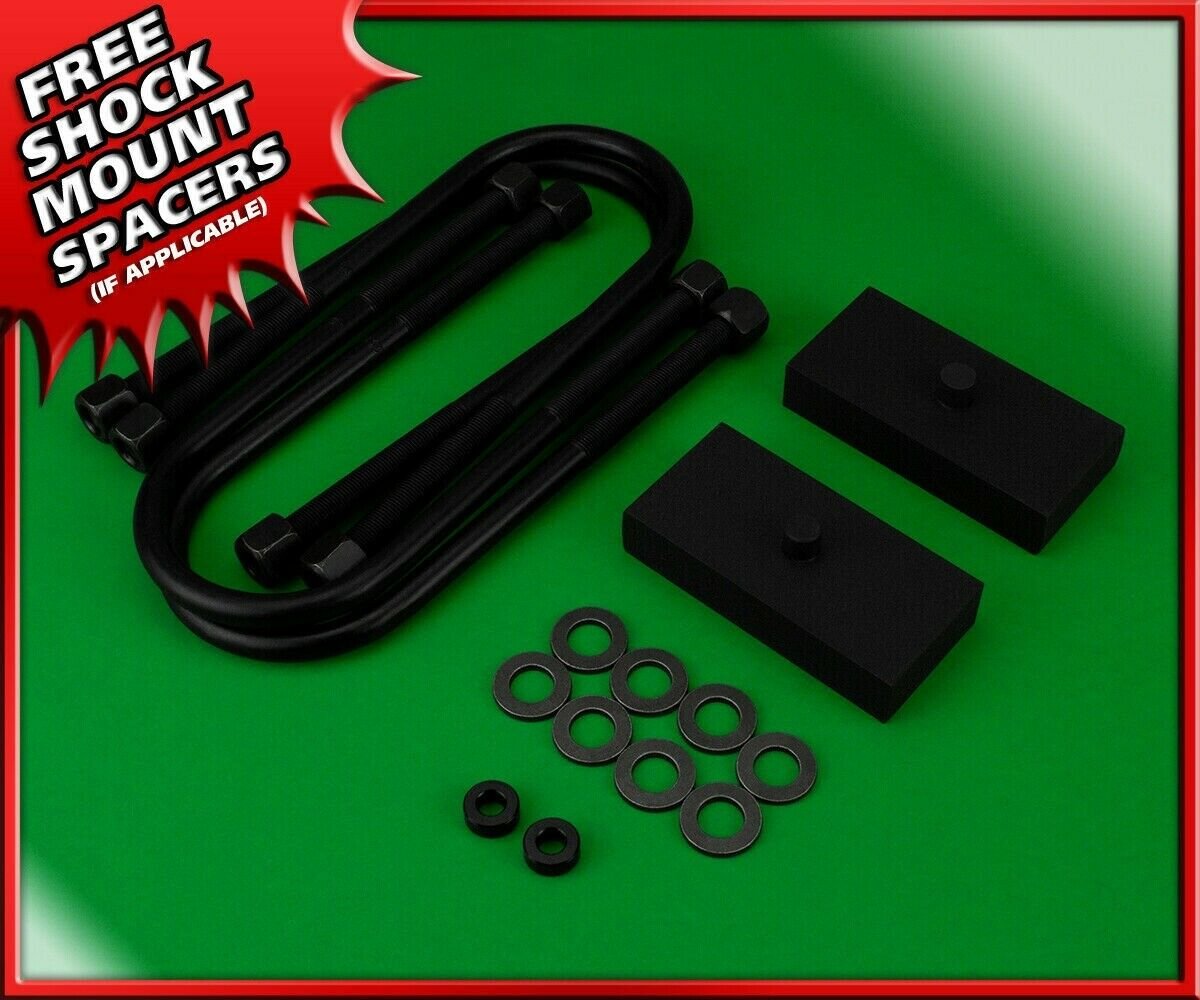 1983-2012 Ford Ranger Rear Leveling Lift Kit 1" Steel Blocks w/ U-Bolts 2WD 4WD