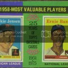 1975 Topps #196 Jackie Jensen/Ernie Banks MVP