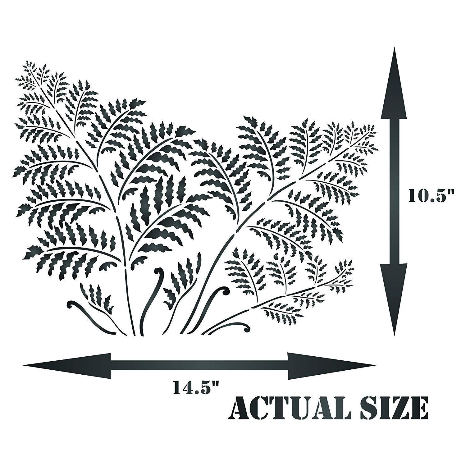Tree Fern Stencil Reusable Wall Fabric Furniture Wood Decor Painting