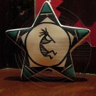 Kokopelli porcelain star ornament