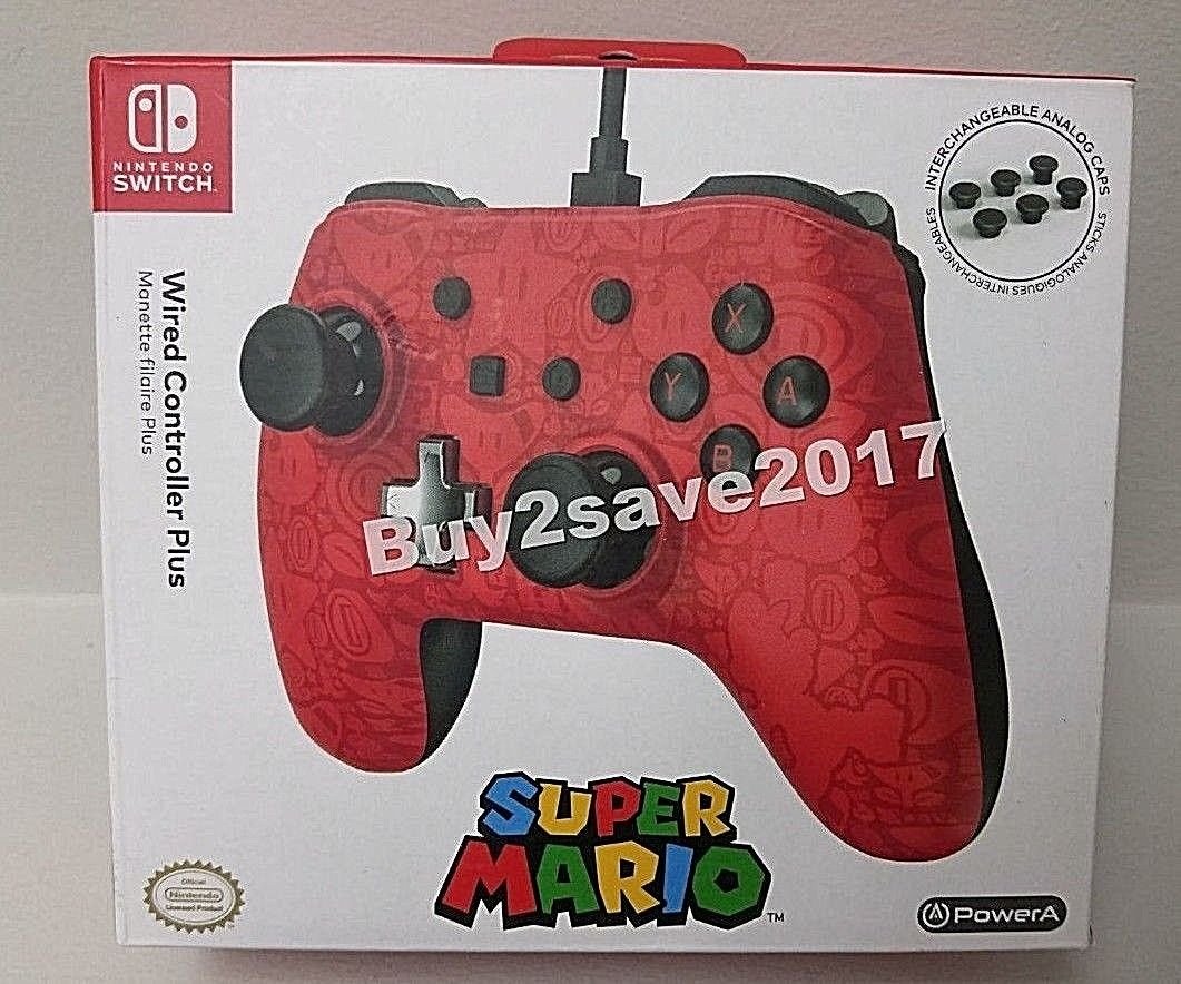 Super Mario Red Plus Wired Nintendo Switch Pro Controller (POWERA) *Brand New*