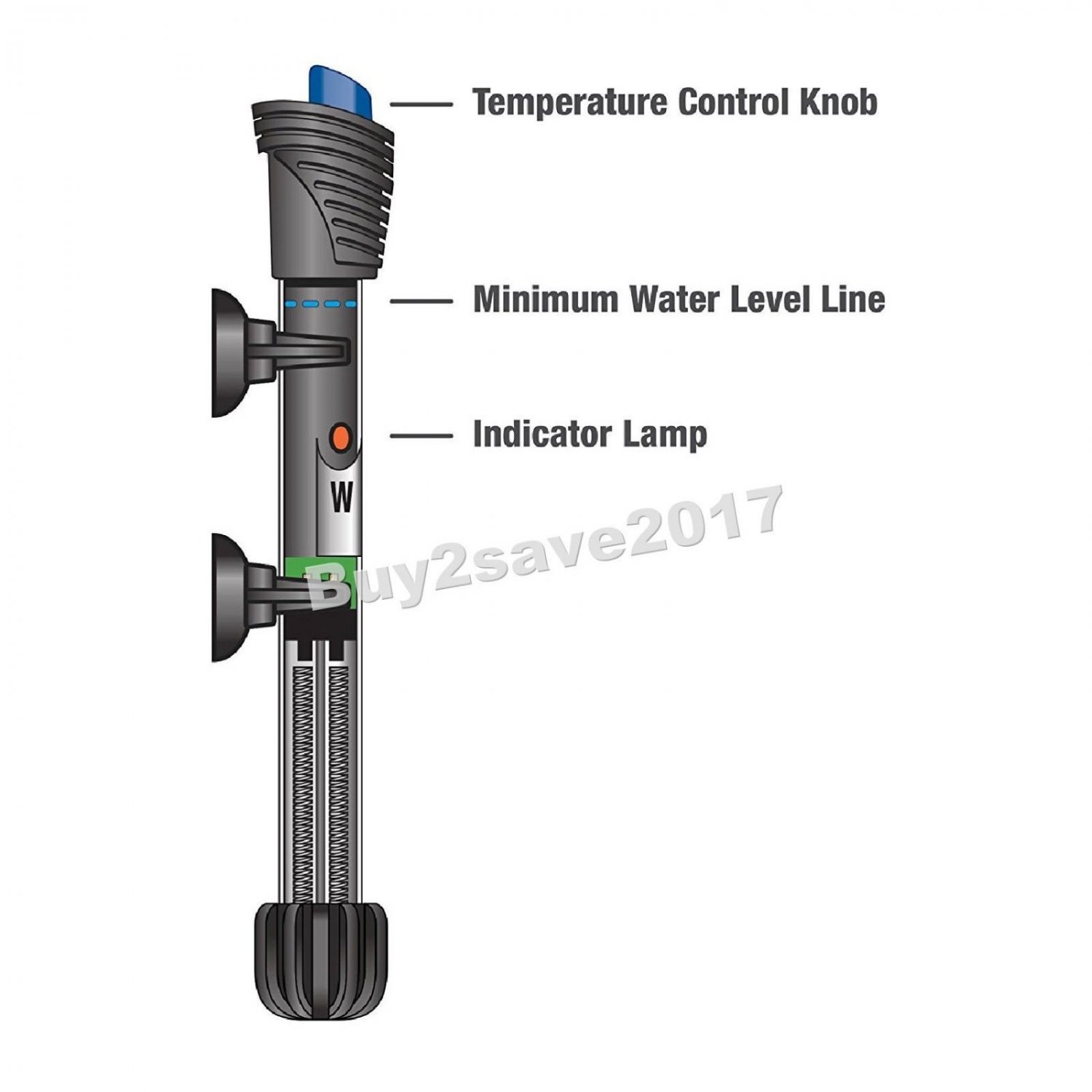 Aqueon Submersible Aquarium Heater 200 Watt Up To 75 Gallons