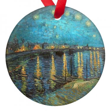 Vincent Van Gogh Art Starry Night Over the Rhone Porcelain Ornaments