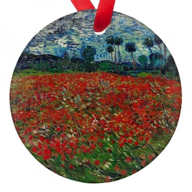 Vincent Van Gogh Art Field of Poppies Porcelain Ornaments