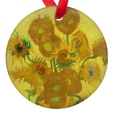 Vincent Van Gogh Art Sunflowers Porcelain Ornaments