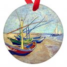 Vincent Van Gogh Art Boats Porcelain Ornaments