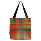 Red and Green Plaid Tote  18 x 18"  Tote Bag