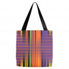 Purple  and Orange Plaid Tote  18 x 18"  Tote Bag