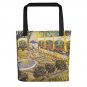 Vincent Van Gogh Landscape  Plaid Tote  18 x 18"  Tote Bag