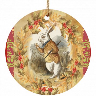 Alice in Wonderland White Rabbit Single Sided Porcelain Ornaments