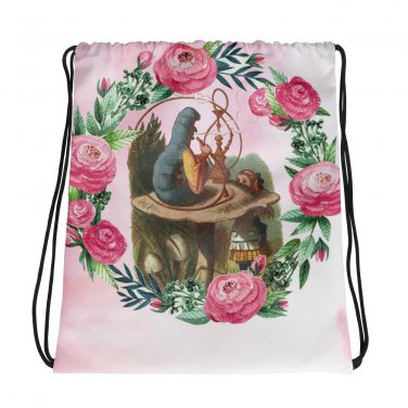 Custom Made Alice in Wonderland Drawstring bag, Backpack