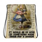 Custom Made Alice in Wonderland Drawstring bag, Backpack