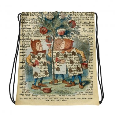 Custom Made Alice in Wonderland Drawstring bag, Backpack