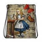 Custom Made Alice in Wonderland Drawstring bag, Backpack