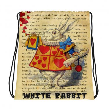 Custom Made Alice in Wonderland Drawstring bag, Backpack