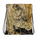Custom Made Alice in Wonderland Drawstring bag, Backpack