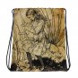 Custom Made Alice in Wonderland Drawstring bag, Backpack