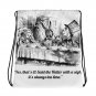Custom Made Alice in Wonderland Drawstring bag, Backpack