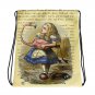 Custom Made Alice in Wonderland Drawstring bag, Backpack
