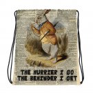 Custom Made Alice in Wonderland Drawstring bag, Backpack