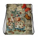 Custom Made Alice in Wonderland Drawstring bag, Backpack