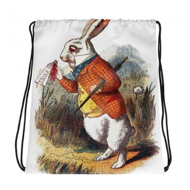 Custom Made Alice in Wonderland Drawstring bag, Backpack