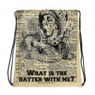 Custom Made Alice in Wonderland Drawstring bag, Backpack