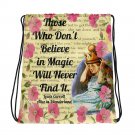 Custom Made Alice in Wonderland Drawstring bag, Backpack