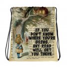 Custom Made Alice in Wonderland Drawstring bag, Backpack