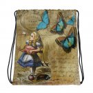 Custom Made Alice in Wonderland Drawstring bag, Backpack