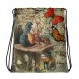 Custom Made Alice in Wonderland Drawstring bag, Backpack