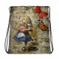 Custom Made Alice in Wonderland Drawstring bag, Backpack
