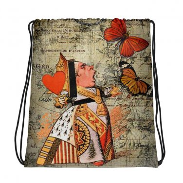 Custom Made Alice in Wonderland Drawstring bag, Backpack