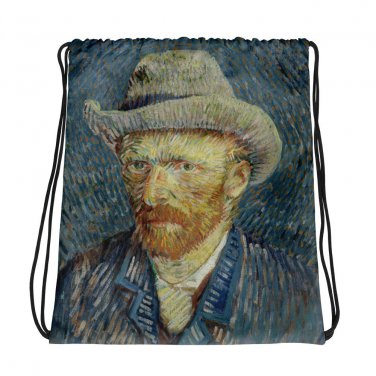 Custom Made Vincent Van Gogh Self Portrait Drawstring bag, Backpack