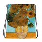 Custom Made Vincent Van Gogh Sunflowers Drawstring bag, Backpack