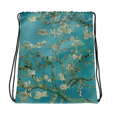 Custom Made Vincent Van Gogh Almond Blossoms Drawstring bag, Backpack