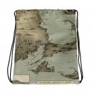 Custom Made  Vintage Boston Map  Drawstring bag, Backpack