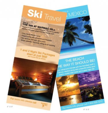3x8 4/0 1-side rack cards graphic design.