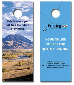 >3x8 4/4 2-side door hangers graphic design.