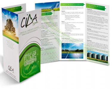 >8.5x11 4/4 2-side tri-fold brochures graphic design.