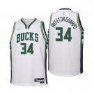 Men's & Adult Milwaukee Bucks #34 Giannis Antetokounmpo White Swingman Jersey - City Edition