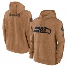 Men's Seattle Seahawks 2023/4 Salute to Service Brown Pullover Hoodie S-3XL
