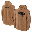 Men's New England Patriots 2023/4 Salute to Service Brown Pullover Hoodie S-3XL