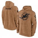 Men's Miami Dolphins 2023/4 Salute to Service Brown Pullover Hoodie S-3XL