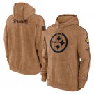 Men's Pittsburgh Steelers 2023/4 Salute to Service Brown Pullover Hoodie S-3XL