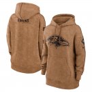 Women's Baltimore Ravens 2023/4 Salute to Service Brown Pullover Hoodie S-3XL